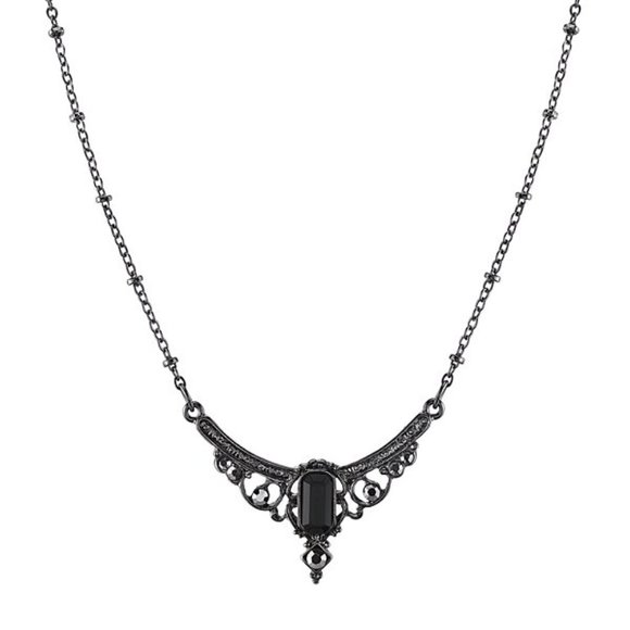 Downton Abbey Jewelry - Downton Abbey Hematite Grey Statement Necklace